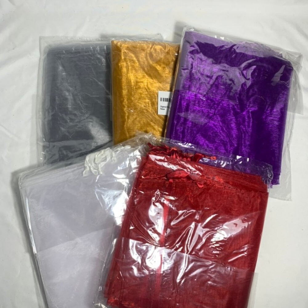 100 Christmas Organza Bag Large 8x14" Gift Purple Red White Silver Old Gold